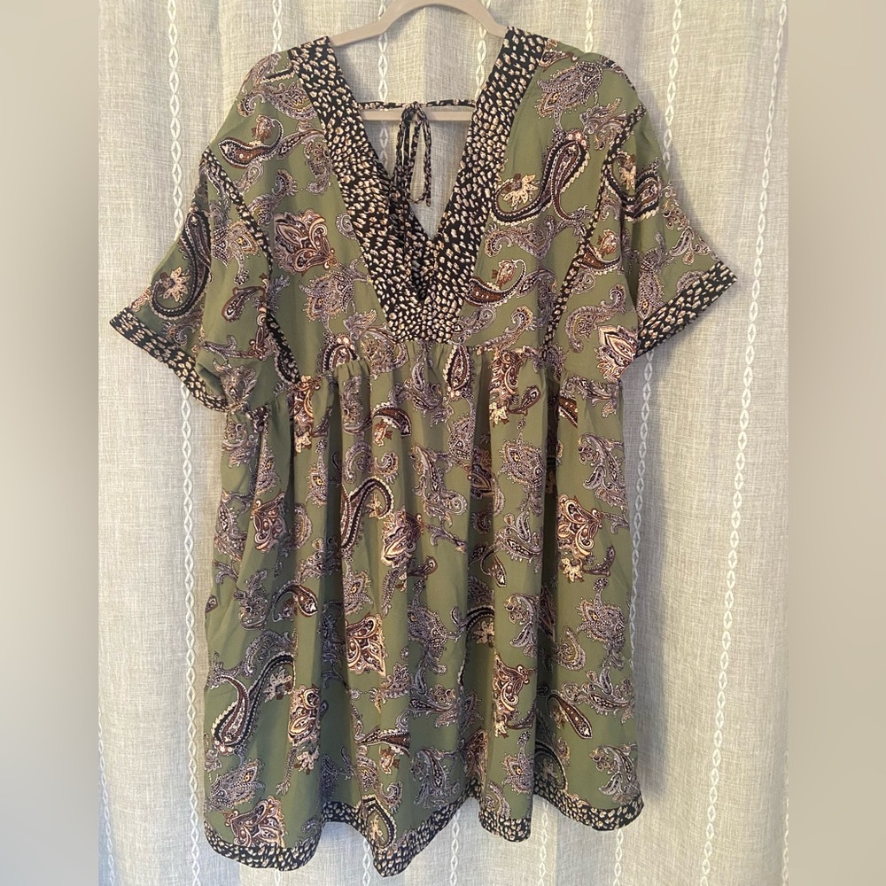 Paisley Babydoll Dress Size 1X